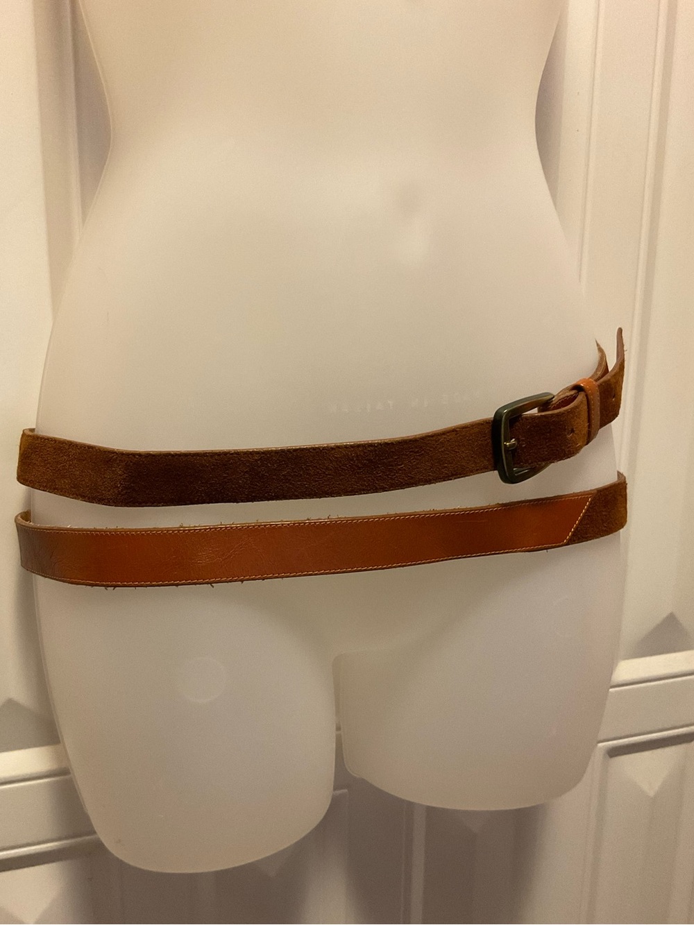 Vintage Leather Wrap Belt brass buckle